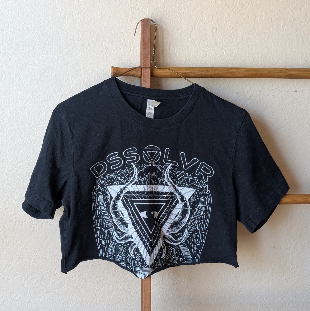 SOLD "DSSOLVR" Brewing Black Crop Top